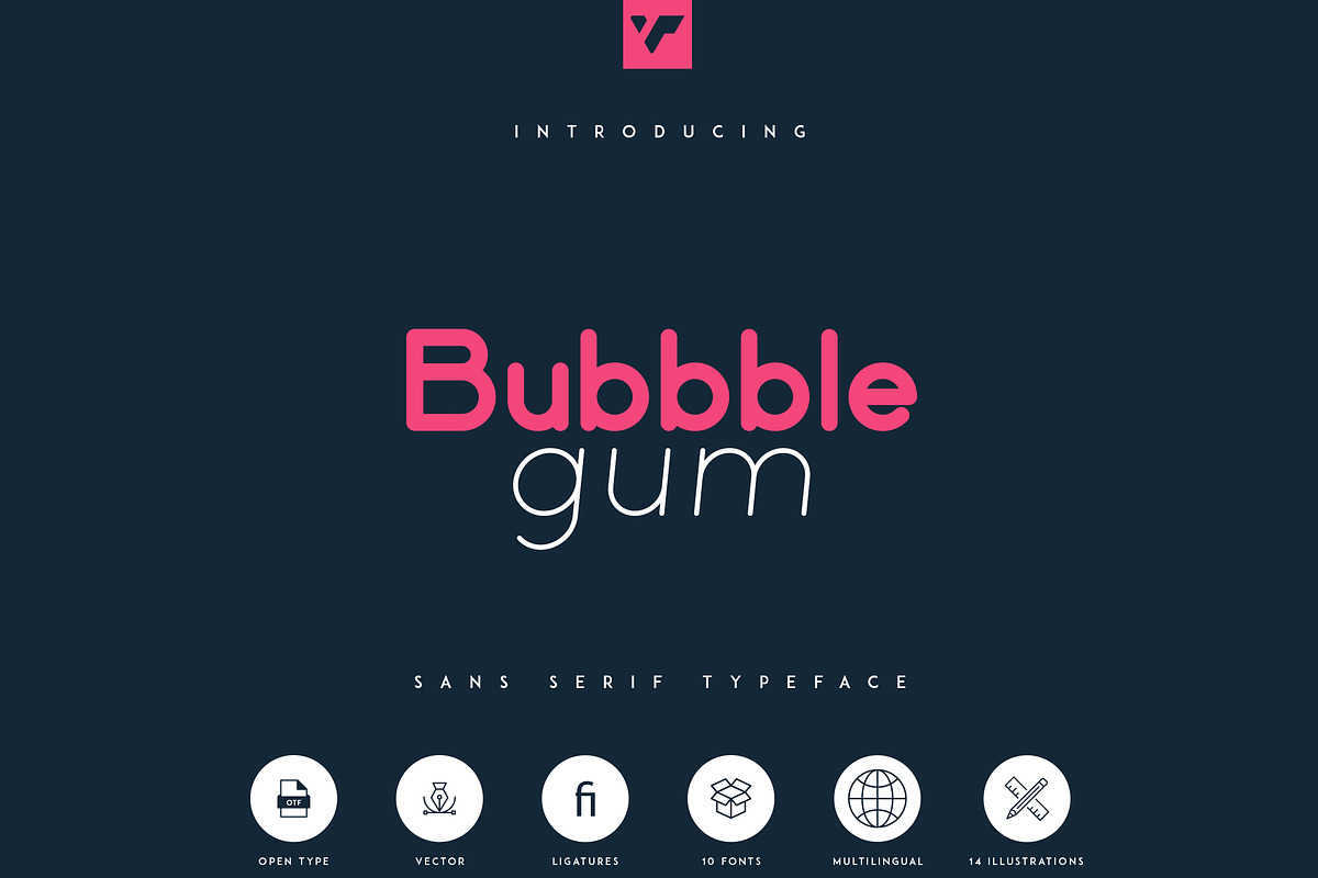 Bubbble Gum - sans serif typeface