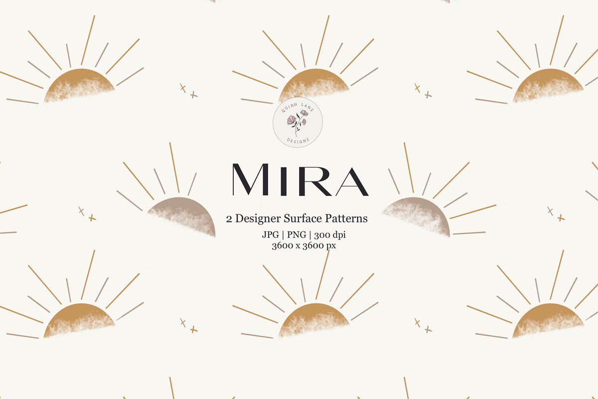 Mira Boho Sun Surface Patterns, a Pattern Graphic by Quinn Lane Designs (Photo 1 of 8)