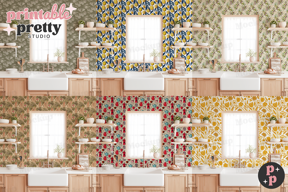 Kitchen PSD Wallpaper Mockup, a Product Mockup by Printable Pretty Studio (Photo 2 of 6)