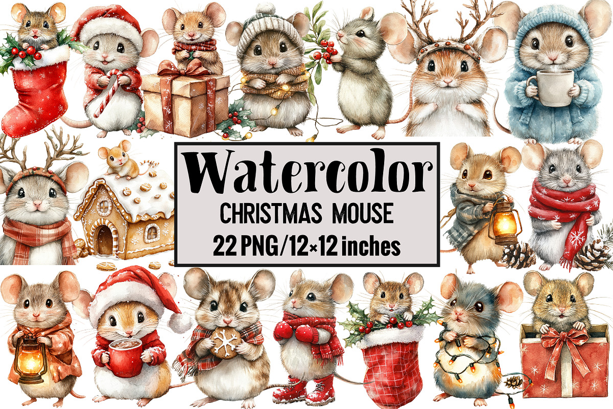 Christmas Mouse, an Illustration by Design Market (Photo 1 of 3)