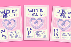 Valentine Dinner Flyer, a Flyer Template by Gumico Studio.