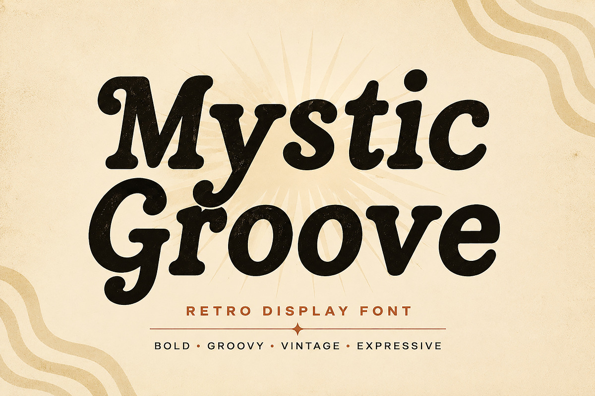 Mystic Groove – Retro Display Font, a Script Font by Wow Magic (Photo 1 of 4)