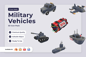 Tactical Military Vehicle 3D Icons, a Work Illustration by twinstd