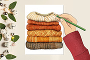 Watercolor Pumpkin Patch Clipart, a Seasonal Illustration by CitraGraphics (Thumbnail 6 of 7)