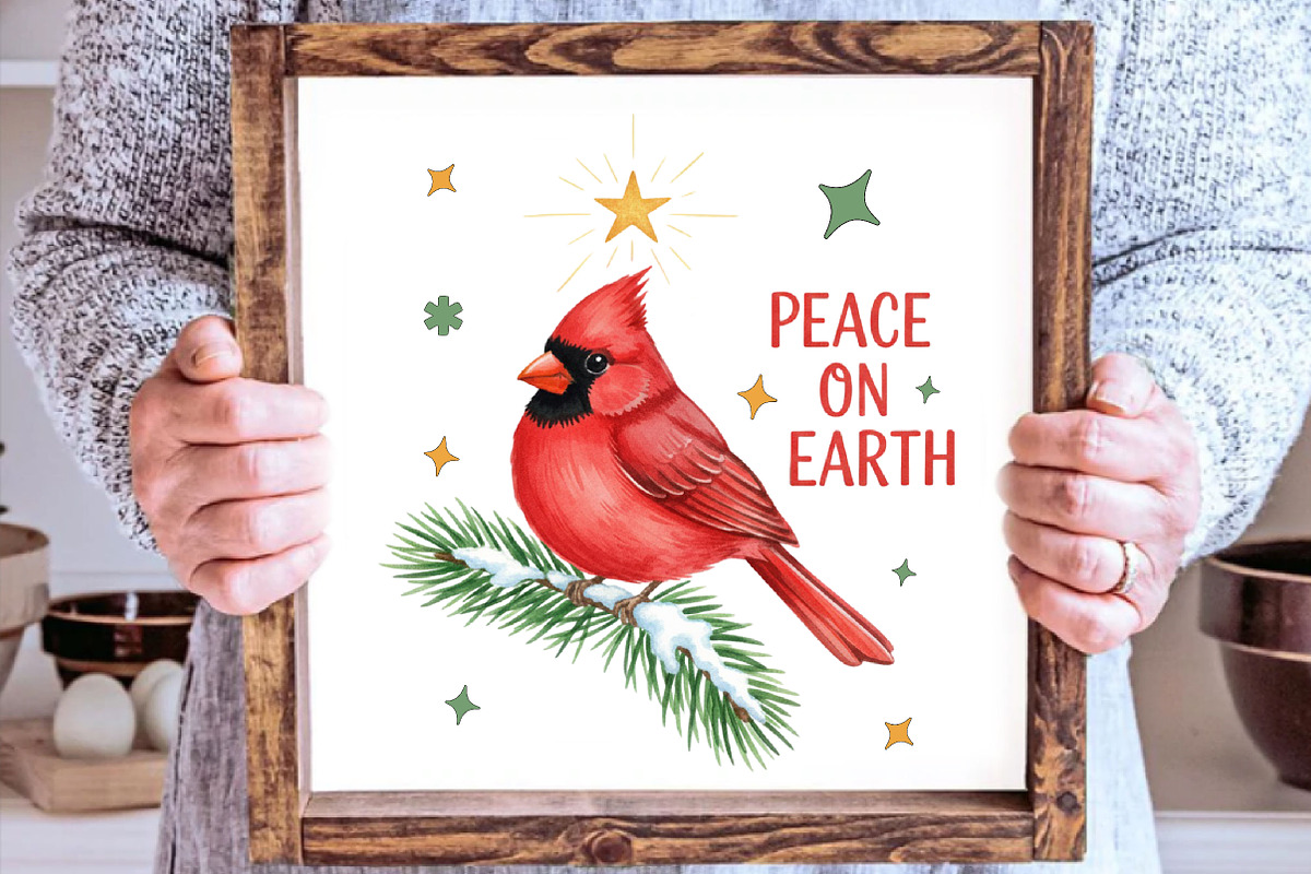 Christmas Cardinal Minimalist PNG, an Illustration by SinaCreation (Photo 5 of 7)