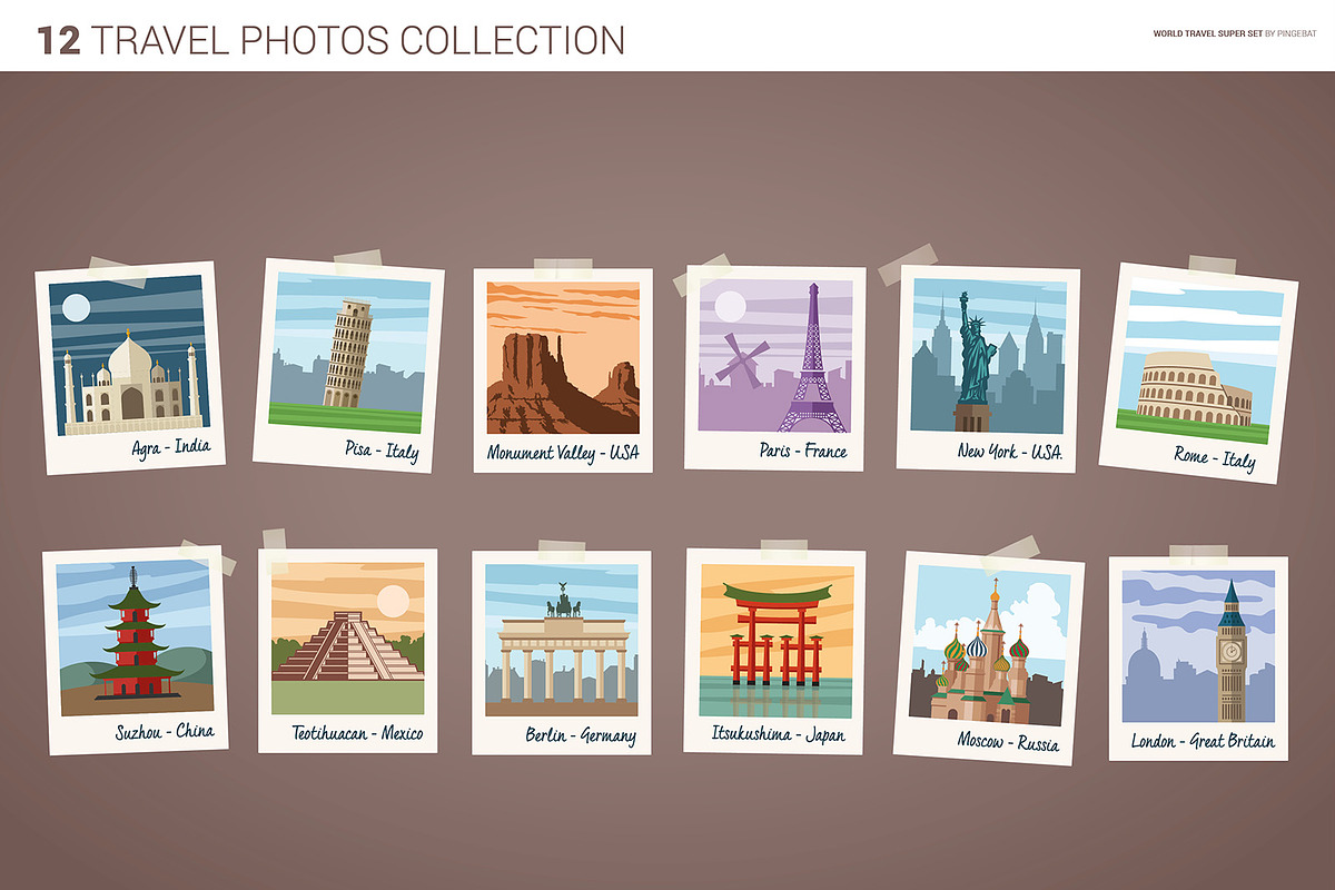 World Travel Super Set, a Texture Illustration by Pingebat (Photo 12 of 16)