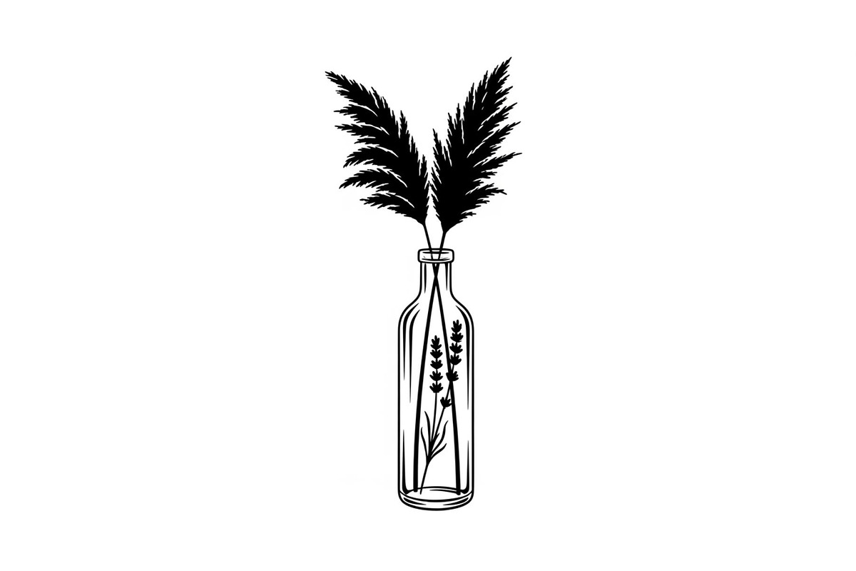 Pampas Grass Bottle Vase Bundle, an Illustration by Gaye Art (Photo 21 of 31)