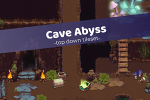 Cave Abyss Top-Down Tileset, a Graphic by LudicArts