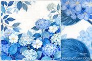 Serene Blue Hydrangea, a Decorative Illustration by yahu88studio (Thumbnail 1 of 3)