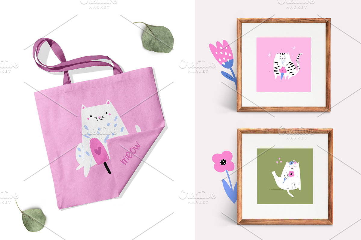 Cats & Flowers Cliparts, an Animal Illustration by danceyourlife (Photo 4 of 6)