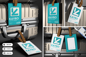 Travel Luggage Tag Mockup