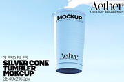 Cone Shaped Silver Tumbler Mockups, a Cups & Container Mockup by Banana Mockups (Thumbnail 1 of 6)