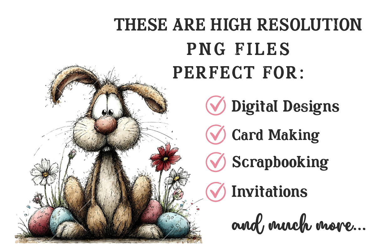 Whimsical Easter Bunny Clipart, an Illustration by OK Design (Photo 4 of 6)