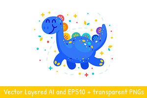 Fantasy Dino Vector Illustration
