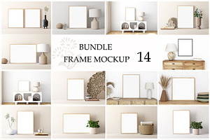 Frame Mockup Bundle Boho - 03, a Print Template by Mockup Shop