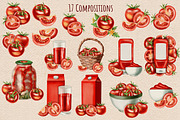 Watercolor Tomatoes, an Illustration by Andre_Eva (Thumbnail 4 of 10)