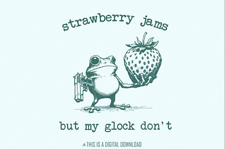 Strawberry Jams but My Glock Don't, an Illustration by SharpMarketplace