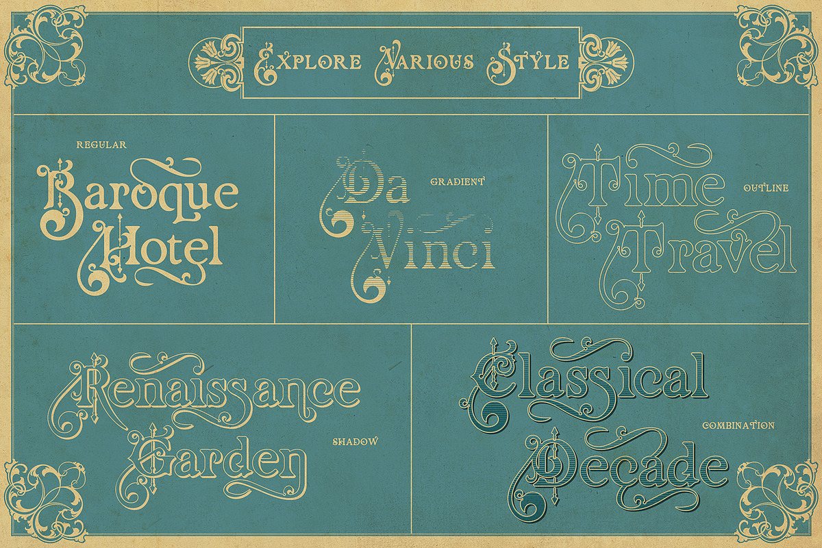 Renaissance Garden - Layered font preview 2