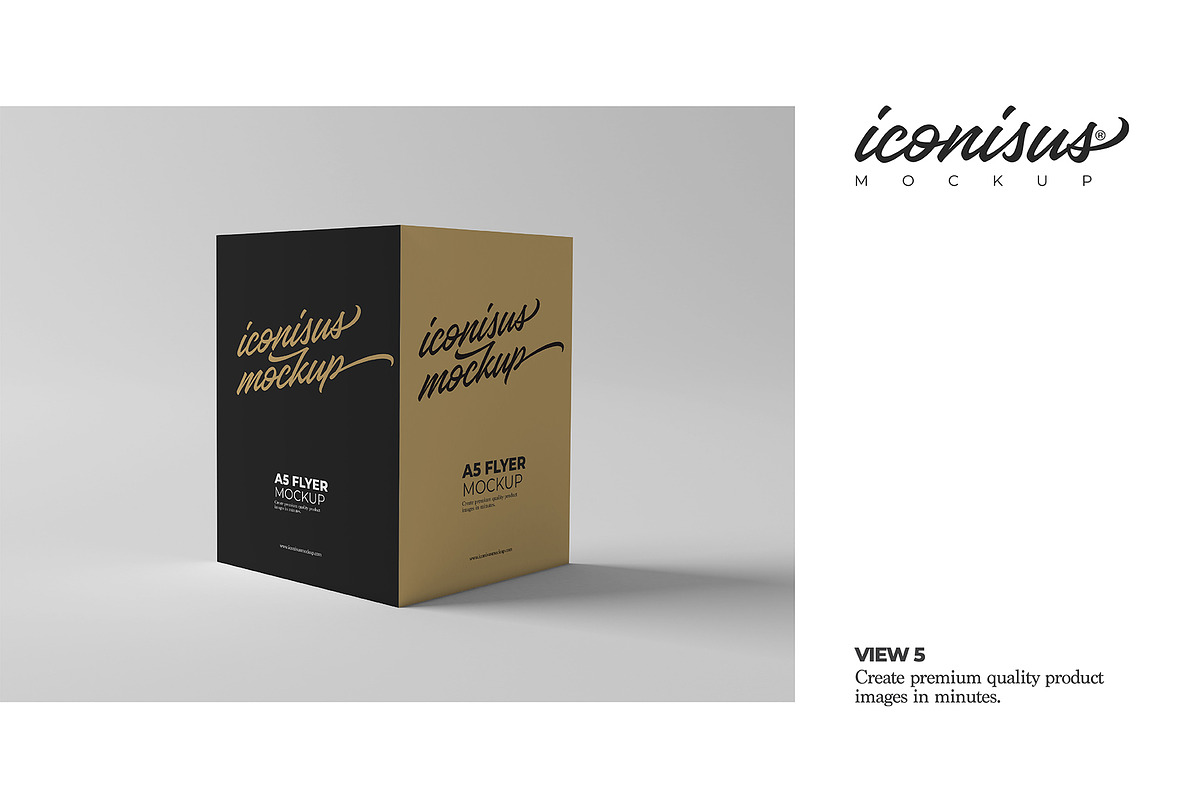 Bi-Fold A5 Flyer Mock-Up Template, a Print Template by iconisusmockup (Photo 7 of 8)