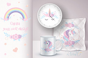 Unicorn PNG clipart. Unicorn Face., an Animal Illustration by RivusArt (Thumbnail 7 of 9)