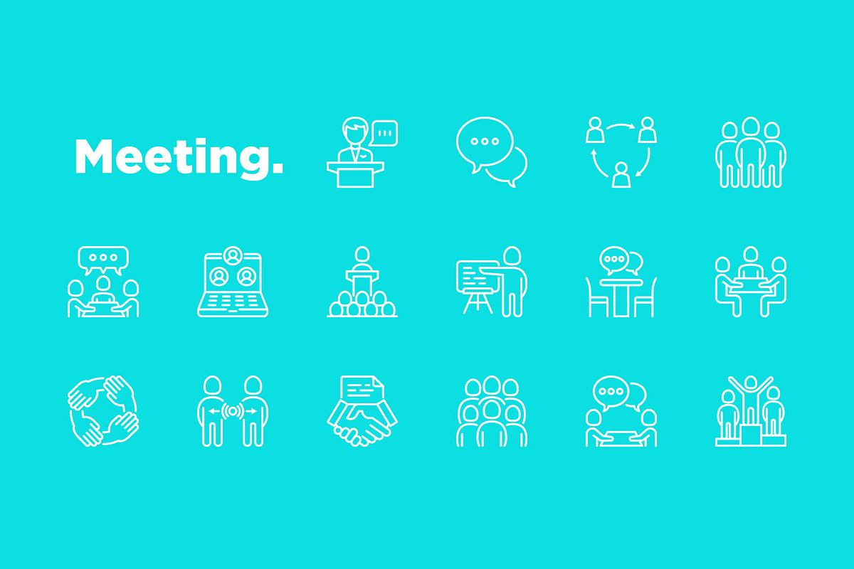 Meeting | 16 Thin Line Icons, an Outline Icon by Alex Blogoodf (Photo 6 of 15)