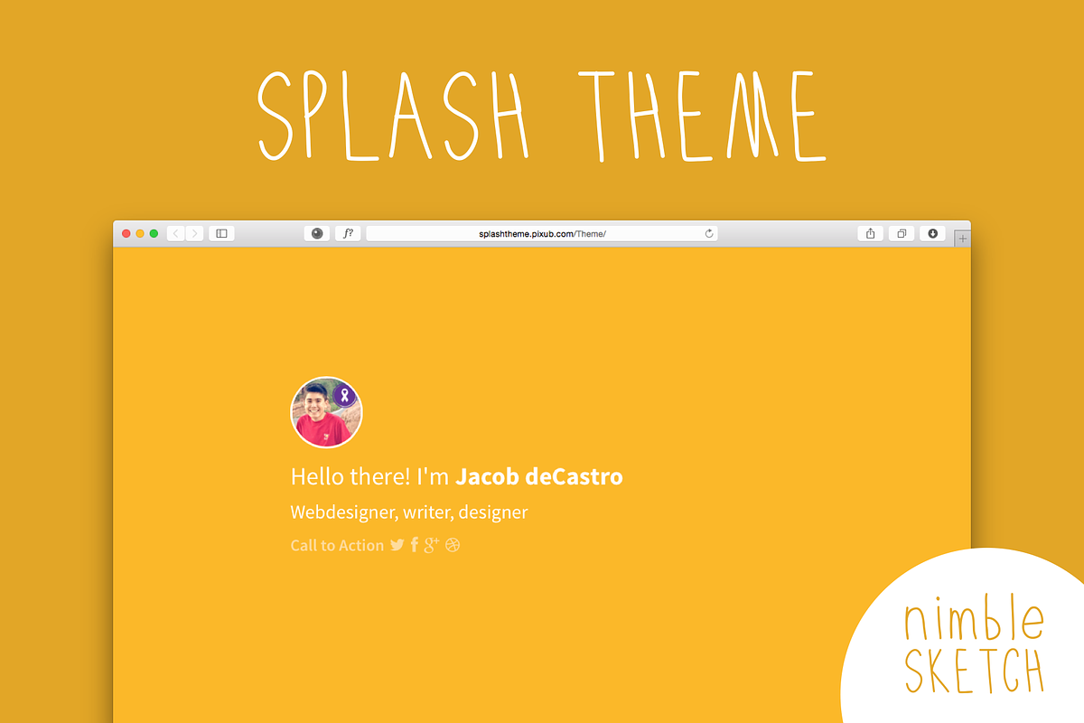 Splash Personal Landing Page, a Landing Page Template by Jacob deCastro (Photo 1 of 2)