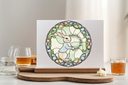 Easter Bunny Stained Glass Clipart, an Illustration by SVGArt (Thumbnail 6 of 9)
