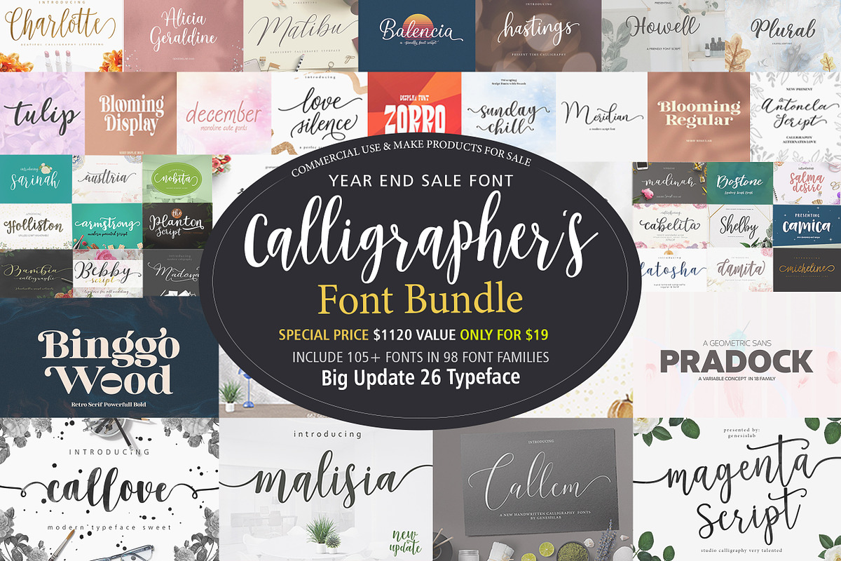 Calligrapher's Font Bundle (98%Off)