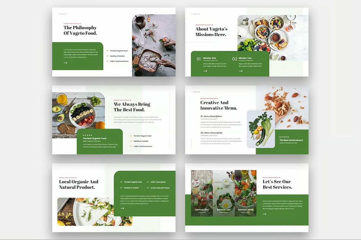Vageto - Organic Food Google Slides, a Presentation Template by Fit-tee (Photo 2 of 6)
