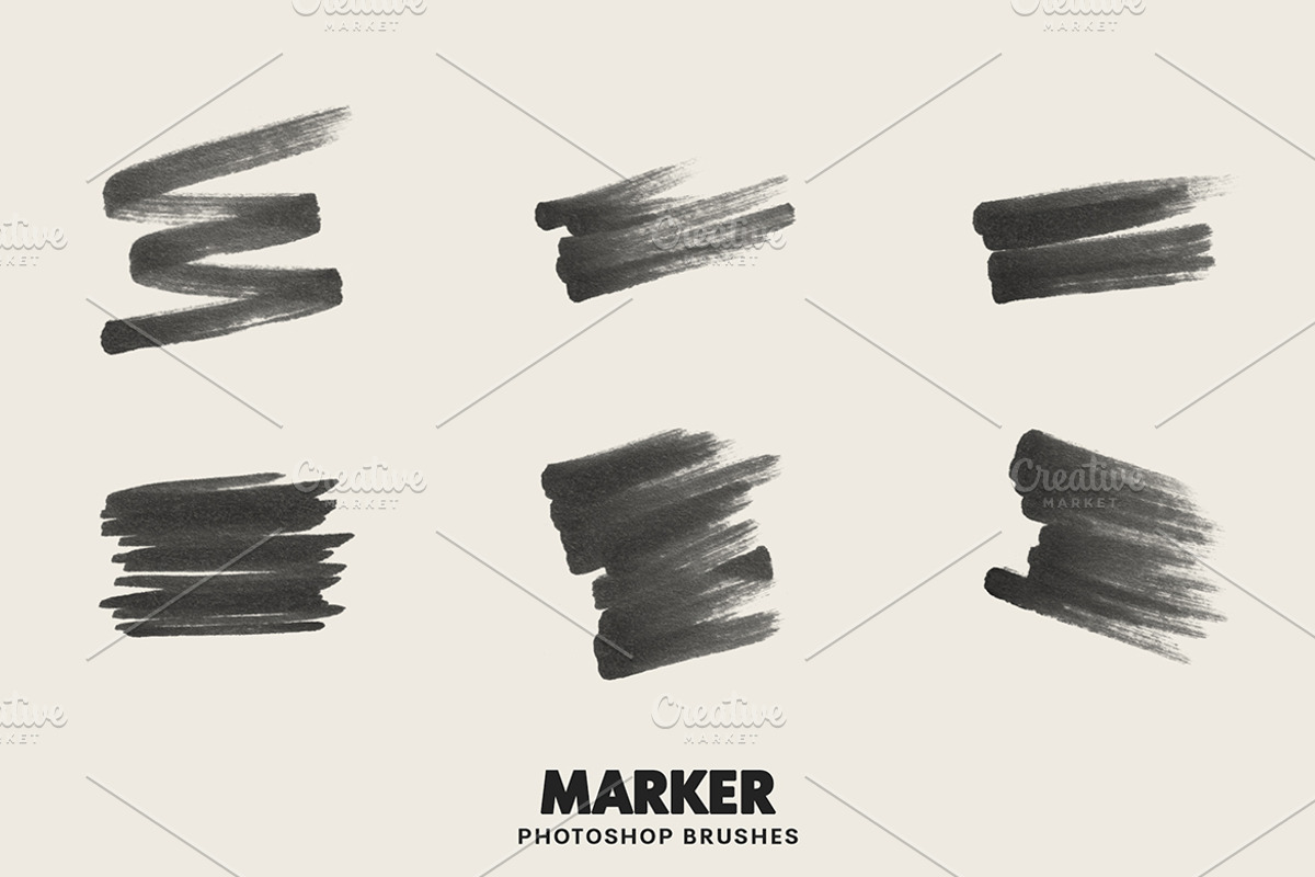 20 Marker Photoshop Brushes, a Brush Add-On by AB-TheDesigner (Photo 3 of 4)