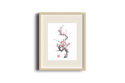 Plum blossom sumi-e painting, an Illustration by Quetzal Art (Thumbnail 3 of 4)