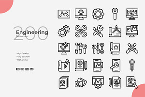 Engineering Outline Icons, an Outline Icon by Bloodline