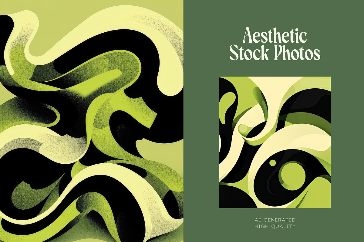 18 Green Fluid Abstract Wallpapers, a Wallpaper Graphic by Incomelion (Photo 8 of 9)