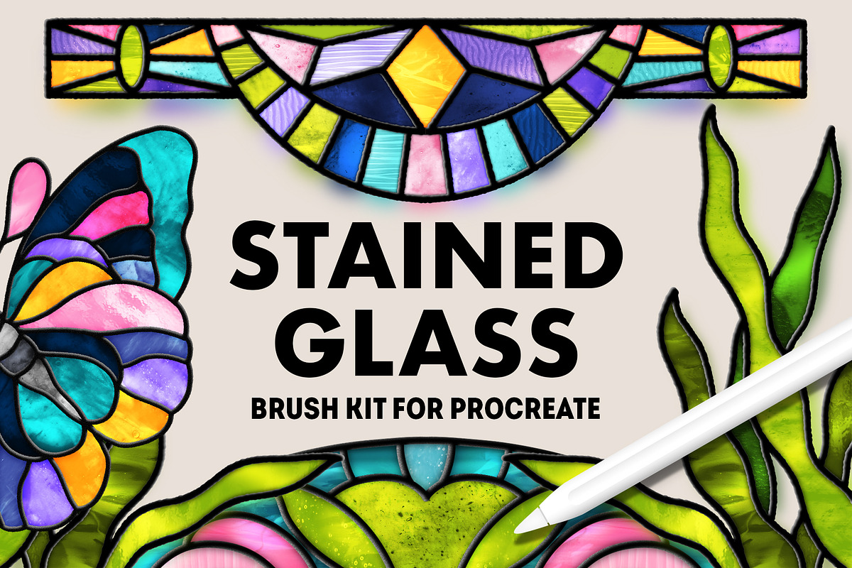 Stained Glass Brushes For Procreate, a Brush Add-On by seamless team (Photo 1 of 11)
