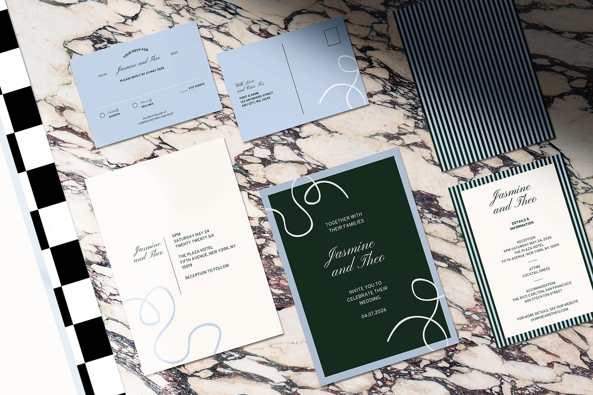 Modern Old Money Wedding Invite Set, an Invitation Template by Lotus White-Sugito (Photo 2 of 4)