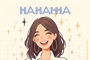 Confident businesswoman smiling with data charts in the background, an Illustration by AS photostudio