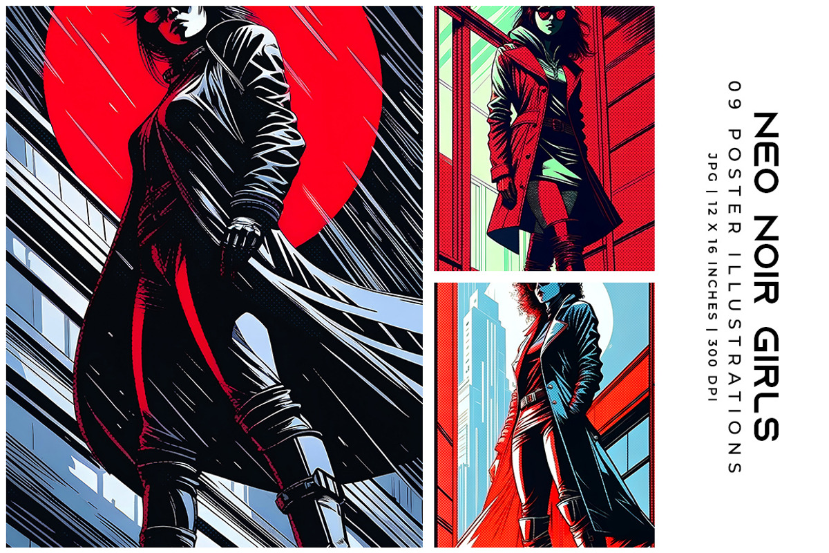 Neo Noir Girls, a Person Illustration by Digital Art Creations (Photo 1 of 8)