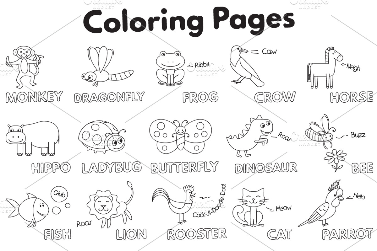 Coloring Book with Animals, an Object Graphic by dacascas (Photo 3 of 4)