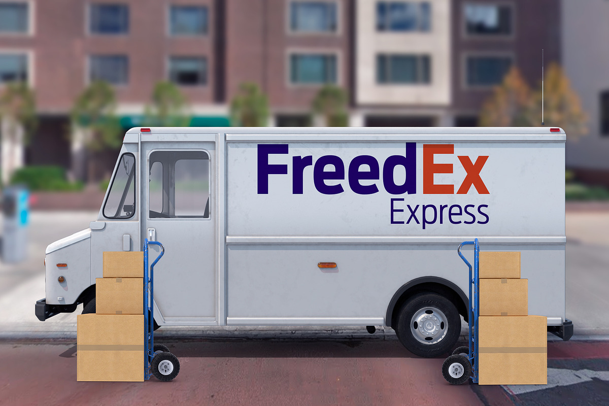 Mock-up Post Office Truck, a Product Mockup by rogeriomarcos (Photo 2 of 8)
