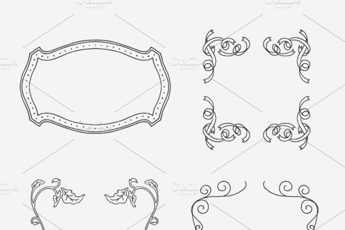 Hand Made Vector Frames Pack 1 preview 4