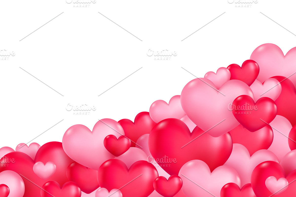 Red and pink hearts background, a Decorative Illustration by Yayasya (Photo 3 of 3)