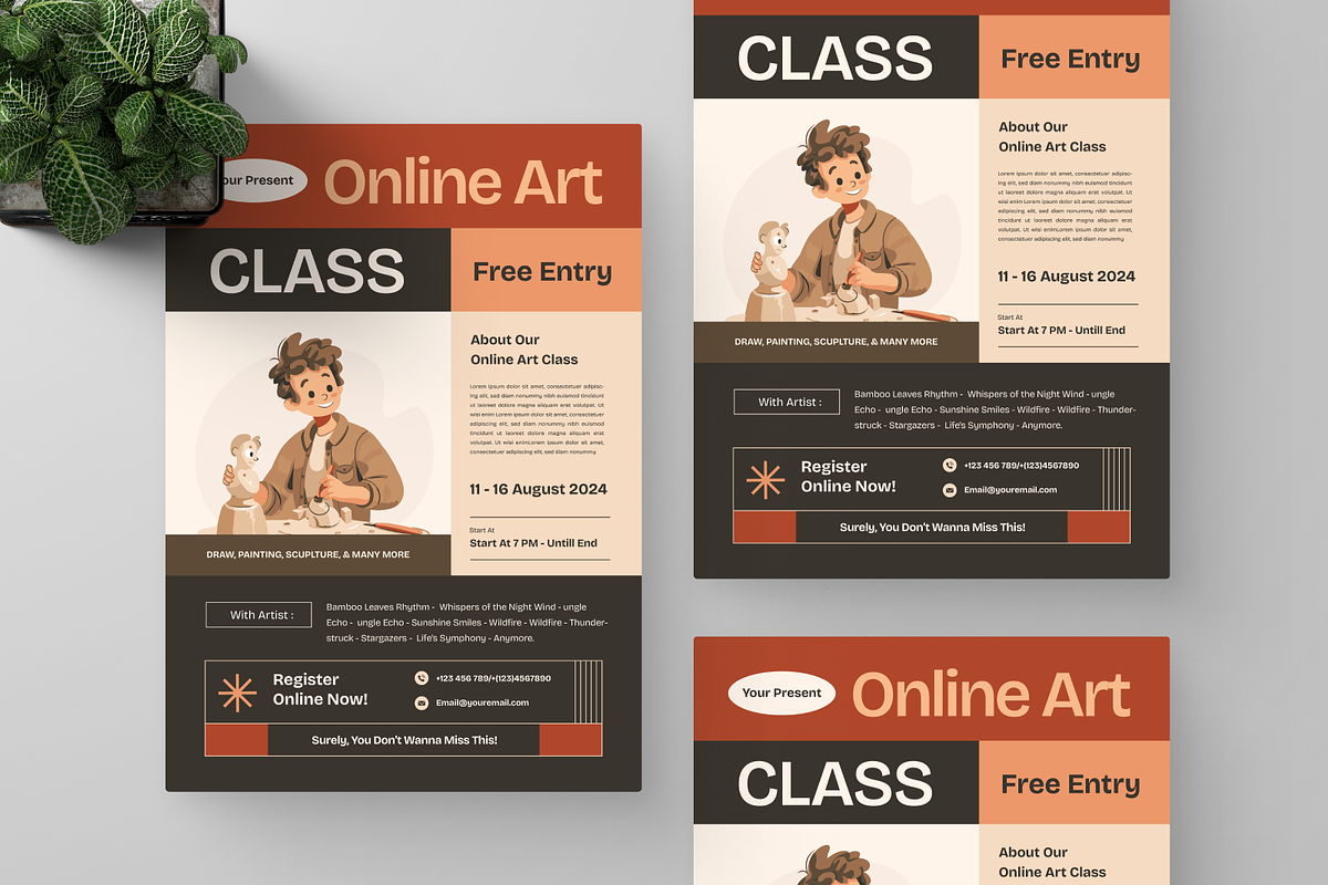 Online Art Class Flyer, a Flyer Template by Annora Studio (Photo 5 of 5)