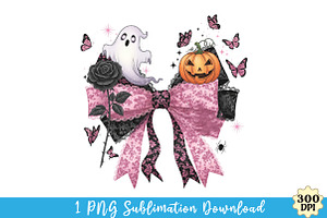 Coquette Halloween Bow Png, an Illustration by Watercolor design