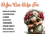 Whimsical Easter Hedgehog Clipart, an Illustration by CreationArt (Thumbnail 2 of 7)