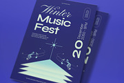 Navy Winter Music Fest Flyer Set, a Flyer Template by graphicook (Thumbnail 4 of 6)