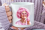 Quirky Grandma Love Ice Cream Clipar, an Illustration by Rose Art (Thumbnail 4 of 7)