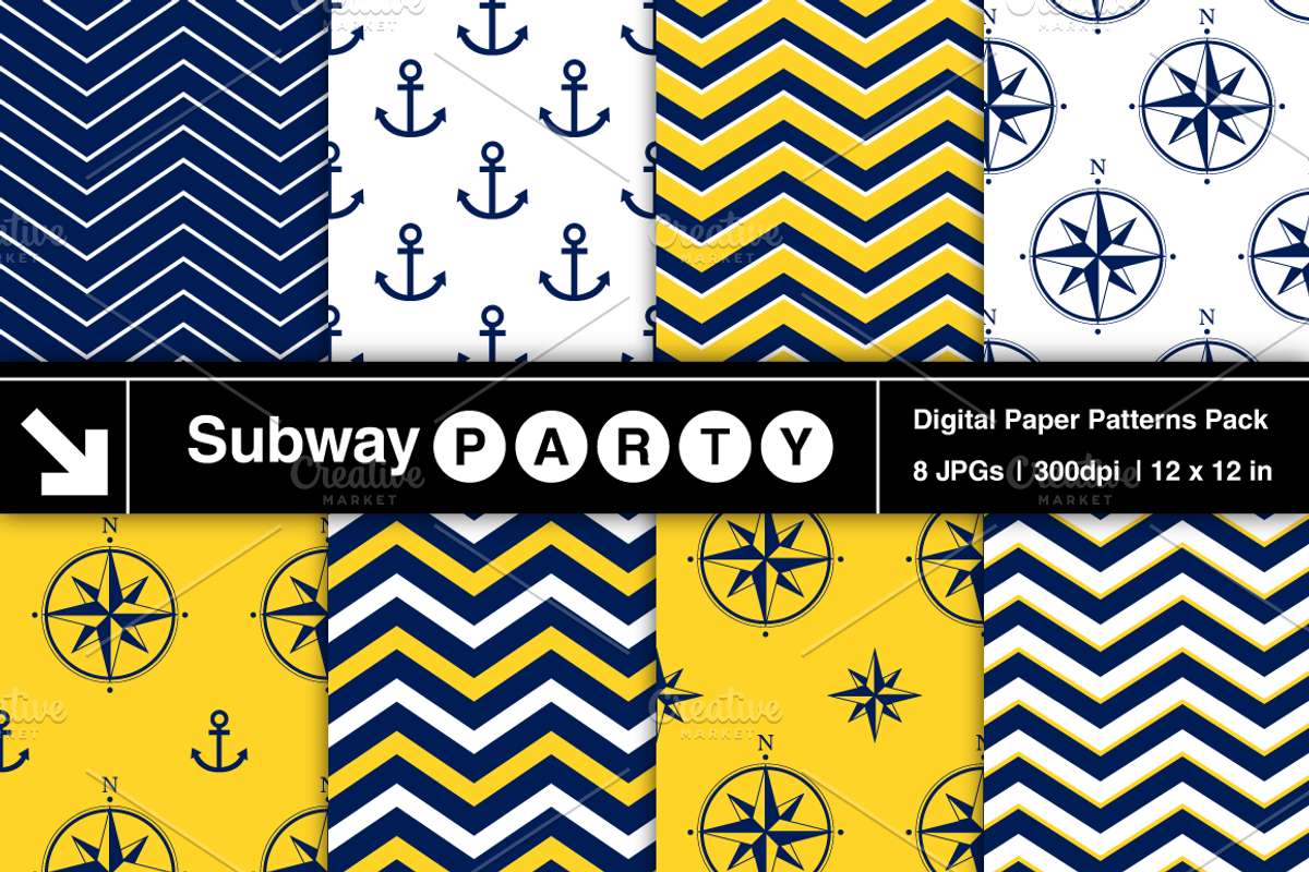 Nautical Navy & Yellow Papers v2