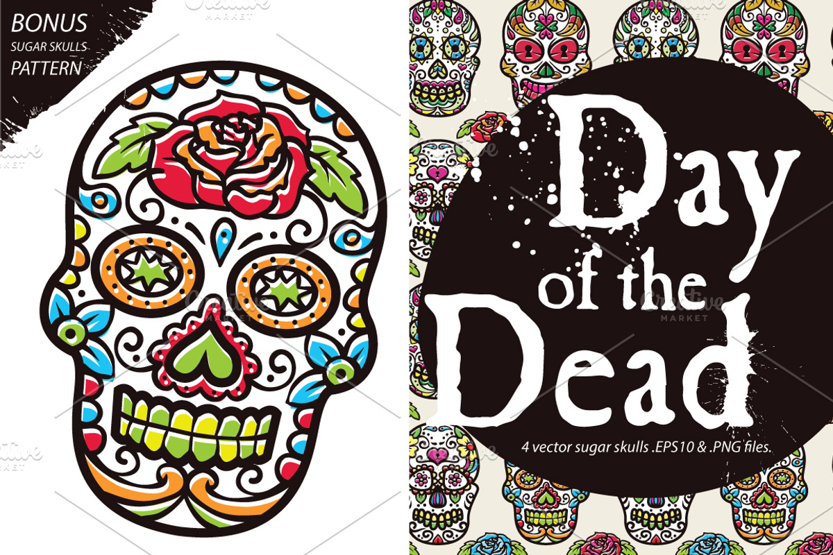 Day of the Dead Sugar Skull Set, an Illustration by RalucaGheorghe (Photo 1 of 4)