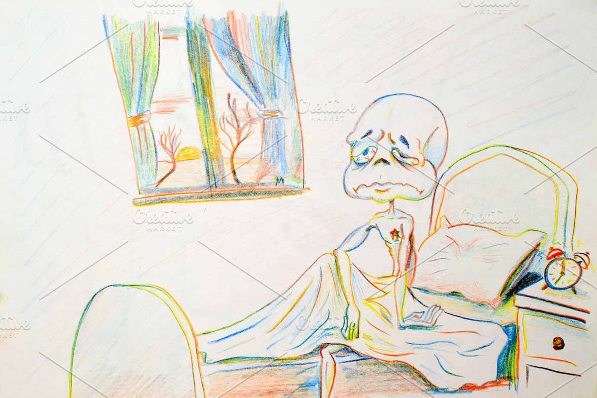 The hero woke up broken, battered, sleep-deprived. Early rise with the dawn, an Illustration by ELEONIMAGES