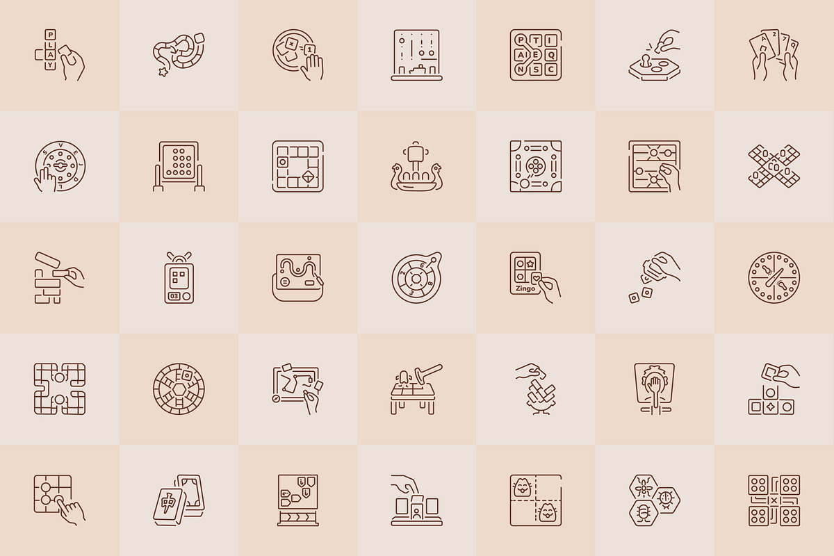 Board Game Icons Art Set, an Outline Icon by Prosymbols (Photo 5 of 7)